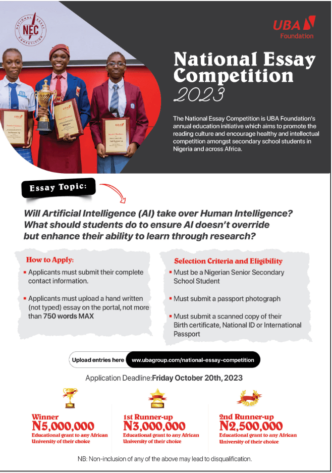 Uba national essay competition 2023 